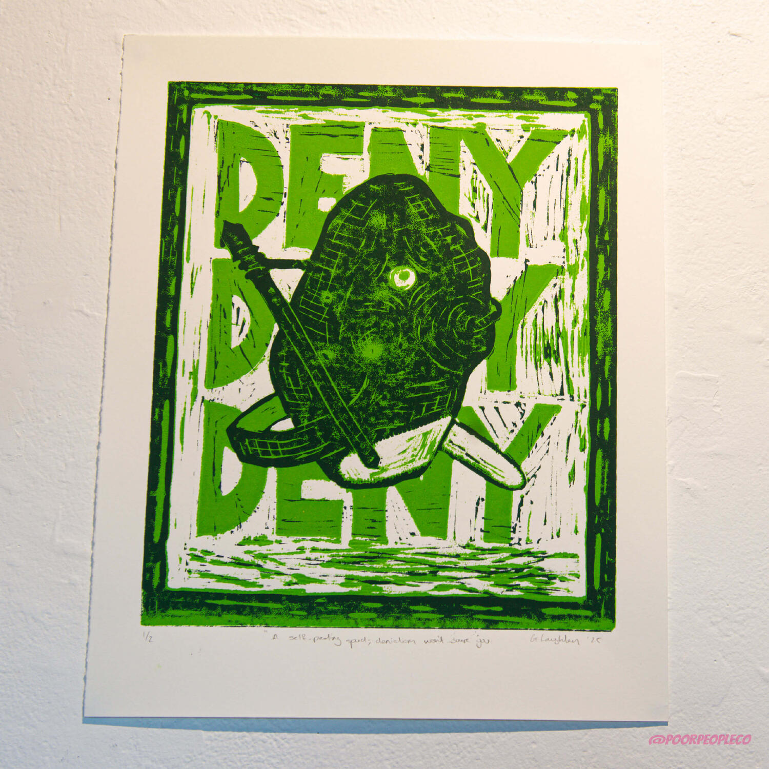 Self Peeling Spud, lino print on paper, Georgia Laughton @georgia.photos.art.mischief